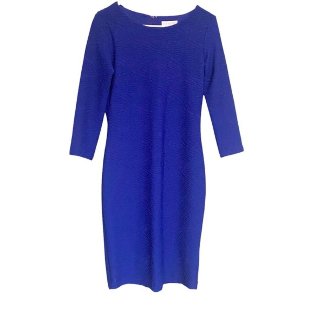 Dana Bachman Bodycon 3/4 Sleeve Ruched Pattern Dress NWT Size 2